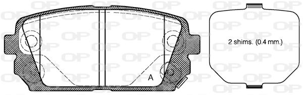 OPEN PARTS Комплект тормозных колодок, дисковый тормоз BPA1303.02